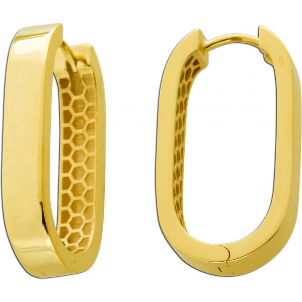 Ovale Creolen Hoops Gold 333 8 Karat halbmassiv
