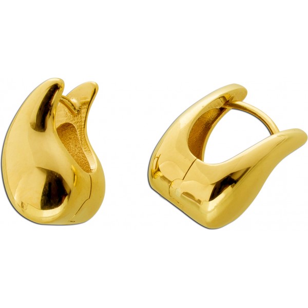 Tropfen Ohrringe Creolen Gold 585 14 Karat Klappscharnier