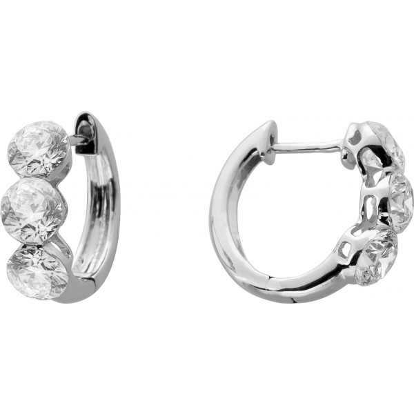 Diamant Creolen 2ct Weißgold 585 Labor Brillant Invisible setting