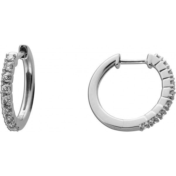 Brillant Creolen Weißgold 375 9K Lab Grown Diamanten 0.18ct