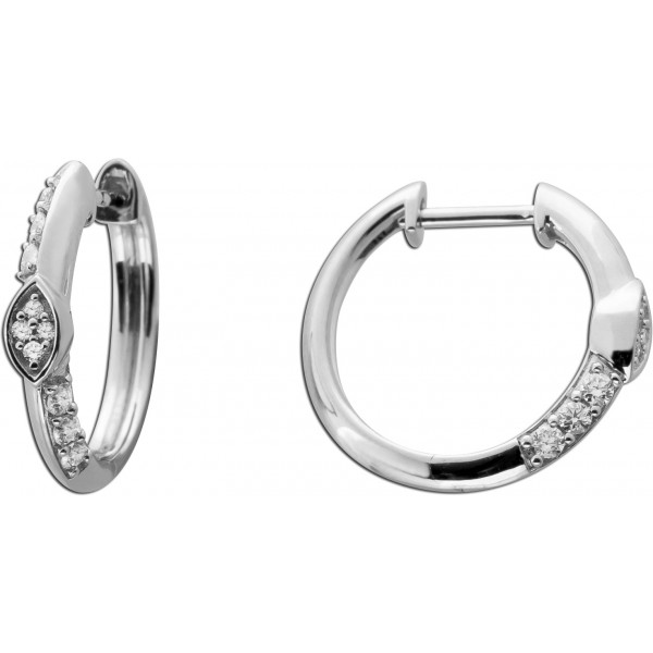 Brillant Creolen Weißgold 375 9K Lab Grown DIamanten 0.15ct