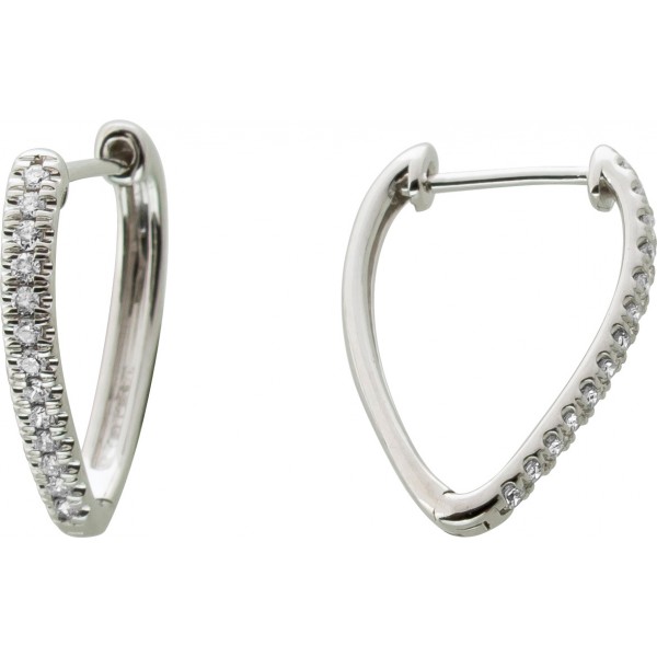 Brillant Creolen Weißgold 375 9K Lab Grown Diamanten 0.10ct