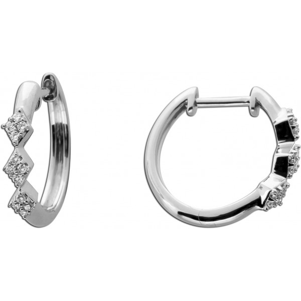 Diamant Creolen Weißgold 375 9K Lab Grown Diamanten 0.07ct