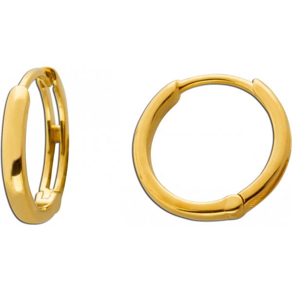 Klapp Scharnier Creolen 12mm Gold 375 9K