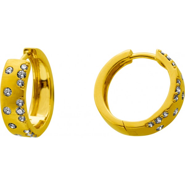 Brillant Creolen Gold 585 14 Natur Diamanten 0.32ct