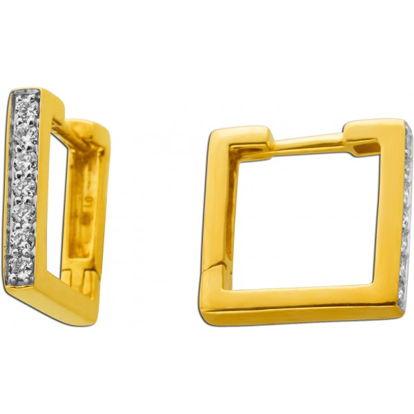 Diamant Creolen Gold 375 9K Labor Diamanten 0.25ct 