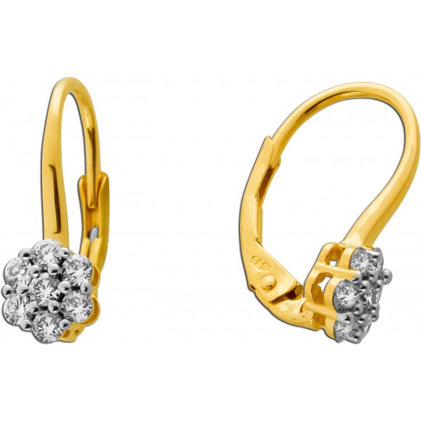 Diamant Ohrhänger Gold 585 14K Natur Diamanten 0.50ct
