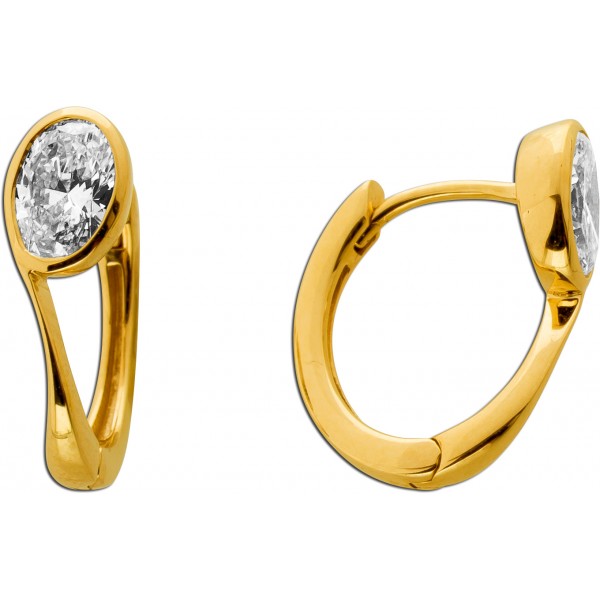 Brillant Creolen Gold 585 14K Lab Grown Diamanten 1.0ct