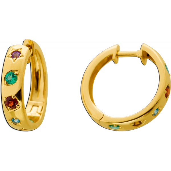 Creolen Gold 333 8K nat. Smaragd Granat Amethyst Citrin Blautopas