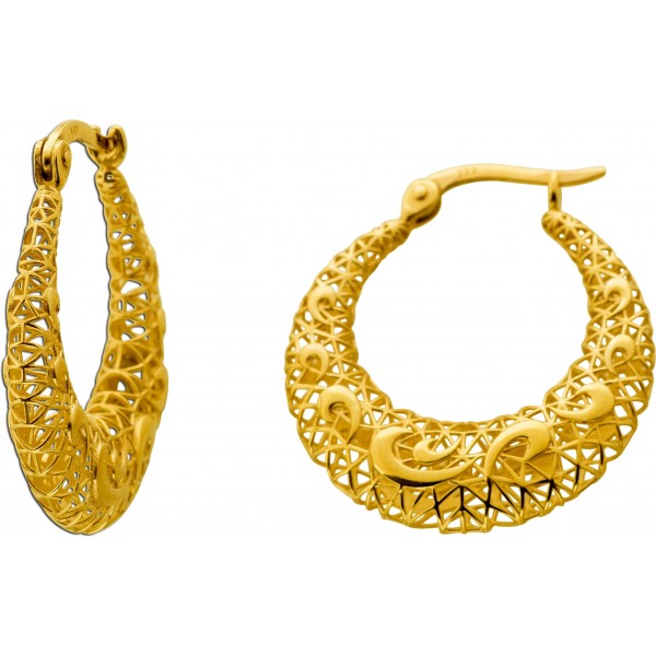 Creolen Ohrringe Gold 333 8 Karat Scharnierschließe 