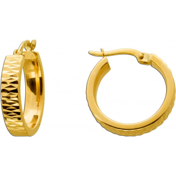 Creolen 18mm Gold 333 8 Karat diamantiert