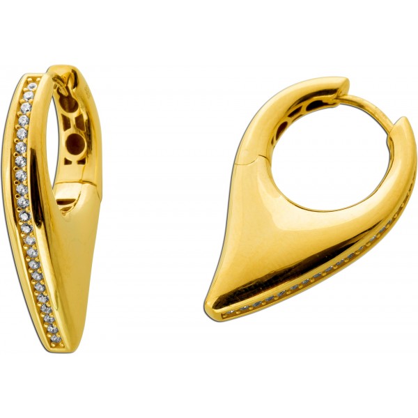 Zirkonia Creolen Gold 333 8 Karat Tropfen Design weiße Zirkonia