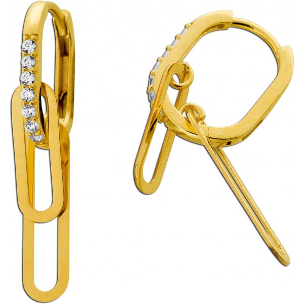 Zirkonia Ohrhänger Gold 333 8K weiße Zirkonia Steine