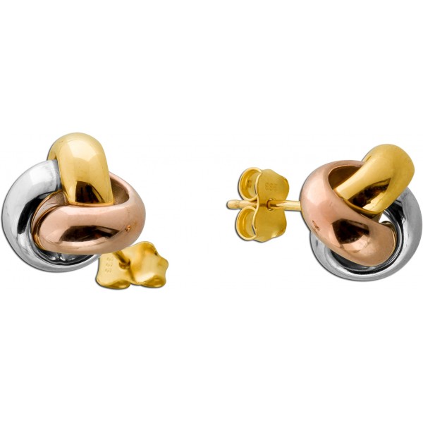 Trinity Ohrstecker Gold Weißgold Rosegold 333 8K Knoten Design