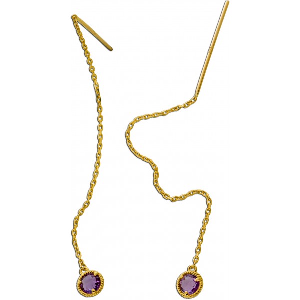 Amethyst Durchzieher Gold 333 8K lila nat. Amethyste 0.40ct