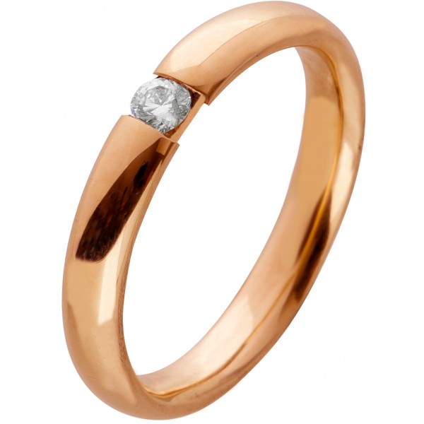 Diamantbandring Rotgold 585/-  poliert  Brillant-Schliff 0,10ct Verlobungsring Vorsteckriung Rosegold Brillantring