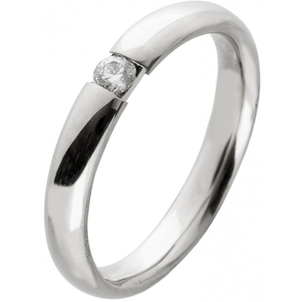 Bandring Diamant Weißgoldring 585 poliert Brillant 0,10ct W/SI Verlobungsring Vorsteckring Briillantring