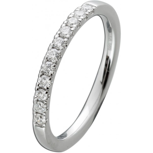 Brillant Ring Memoire Alliance Weißgold 585 14 Karat 11 Diamanten Brillantschliff Total 0,28ct TW/VSI