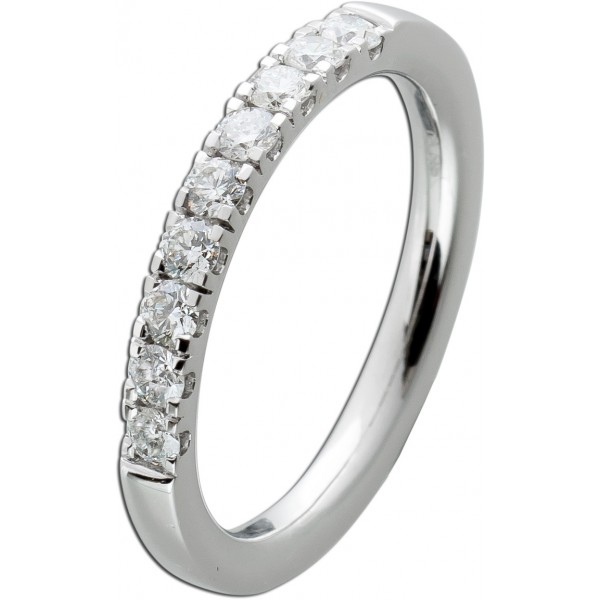 Brillant Ring Memoire Alliance Weißgold 585 14 Karat 9 Diamanten Brillantschliff Total 0,50ct TW/VSI