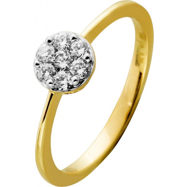 Diamantring Gold 585 14 Karat Halo Diamanten 0.29ct