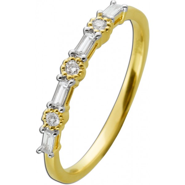Ring Gelbgold 585 Diamanten Brillanten 0.15ct  W SI 