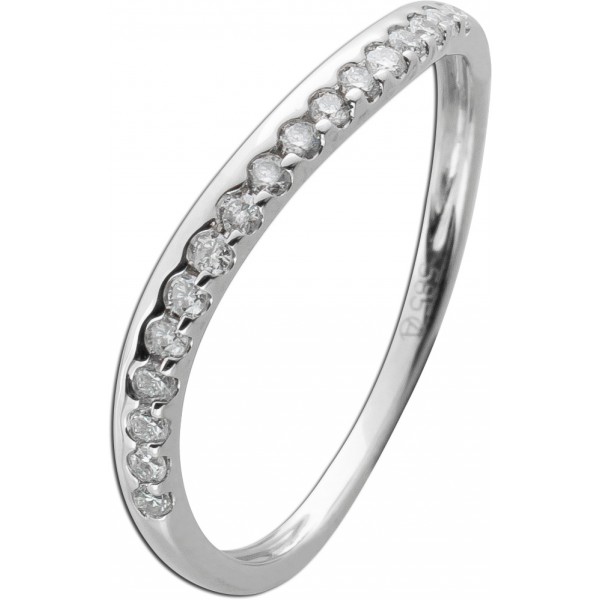 Designer Ring Weißgold 585 Diamanten 0.20ct W SI