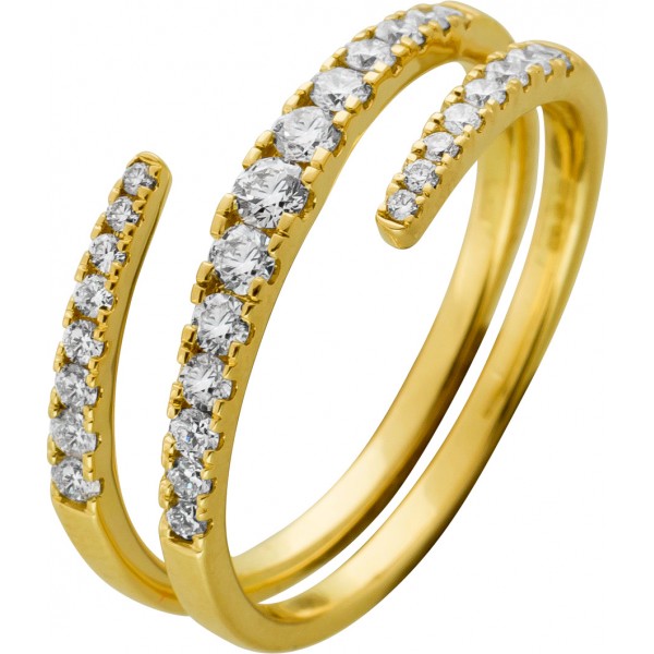 Schlangenring Gelbgold 585 14 Karat Brillanten 0.60ct. TW VSI
