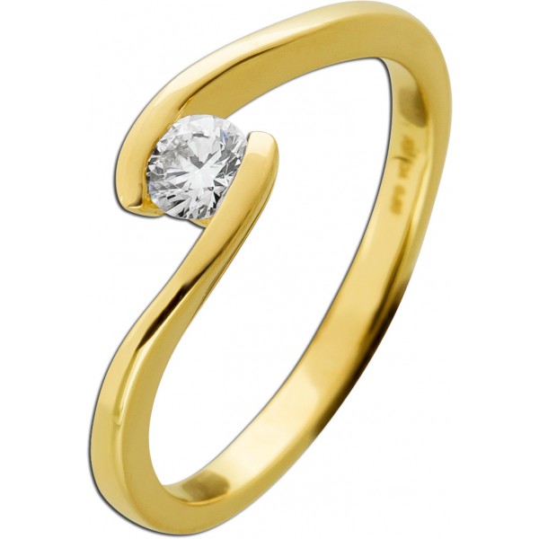 Solitärring Verlobungsring Gelbgold 585 14K Solitär Diamant 0.25ct