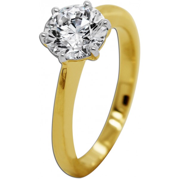 Solitärring 1,5ct F VSI Gelbgold 585 Lab Grown Diamant IGI Zertifikat