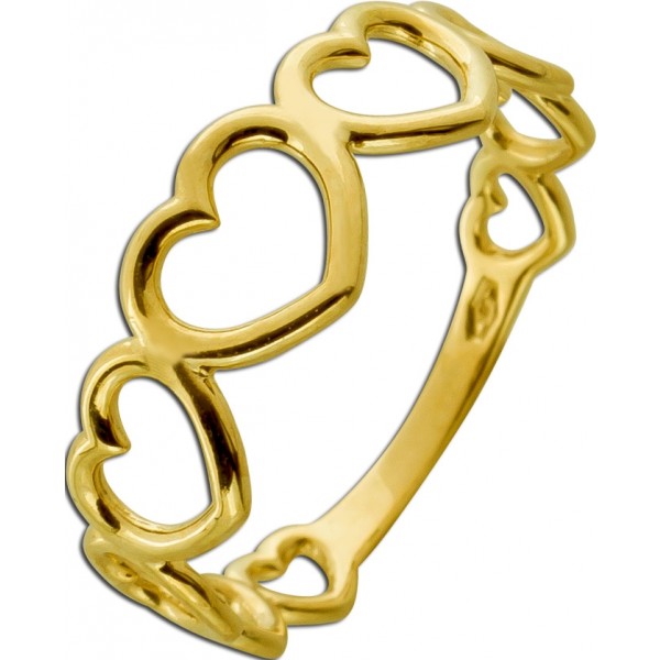 Herz Damenring Gelbgold 333 8 Karat  