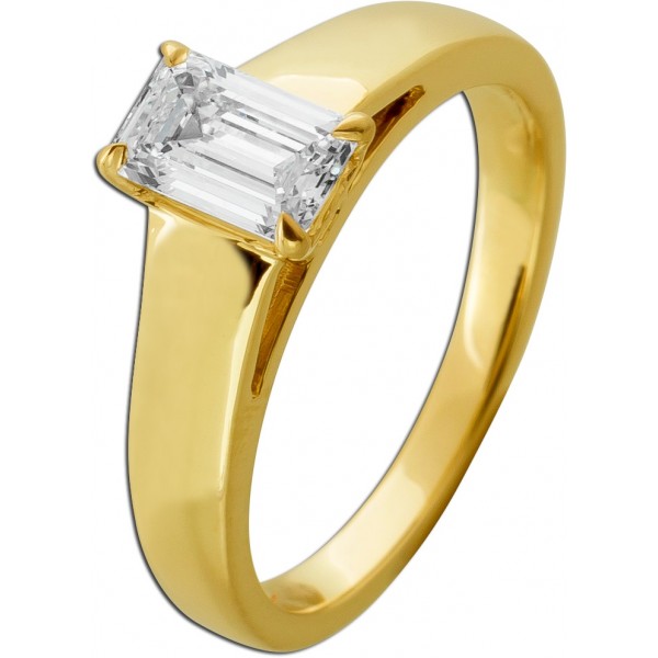 Labor Diamant Gelbgold 585 14 Karat Lab Grown Brillant Solitaer 1.0ct F VS