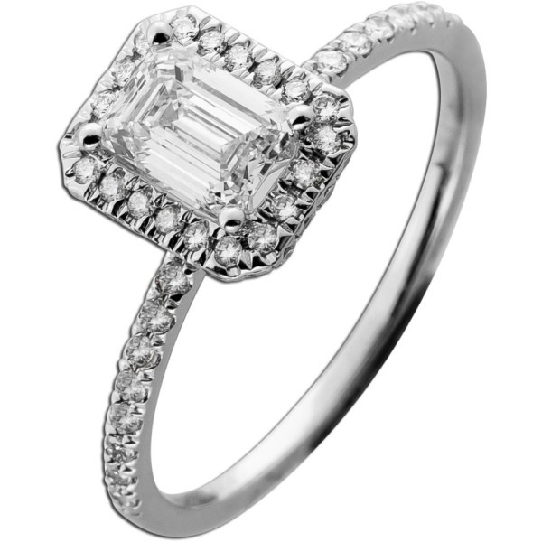 Diamantring 1.5ct  Halo Weissgold 585 14K Lab Grown Brillanten IGI