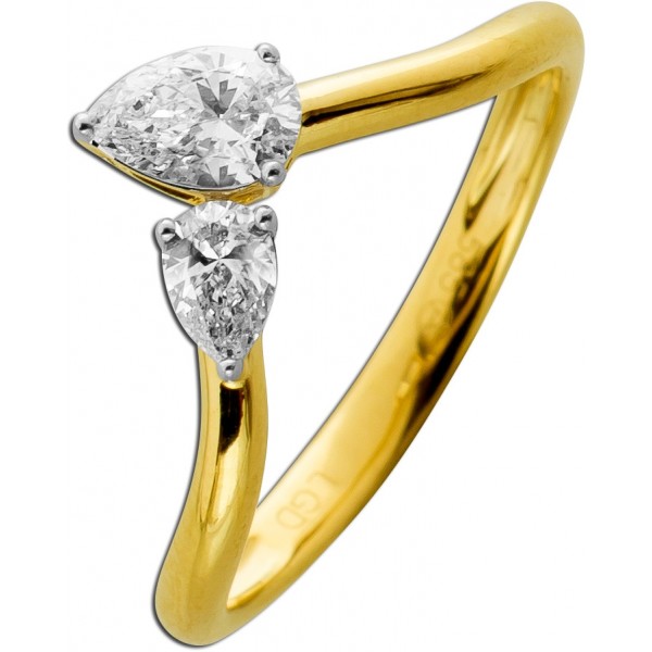 Diamant Ring 0.50ct Gold 585 14K Lab Grown Diamanten
