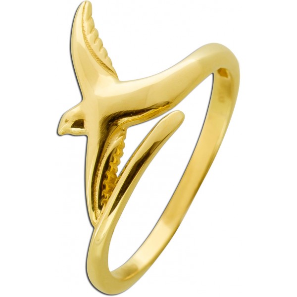 Schwalben Vogel Tauben Ring Gelbgold 333 8 Karat