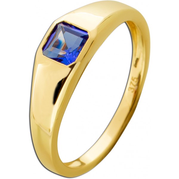 Tansanit Ring Gold 375 9K lila Natur Edelstein 0.70ct 