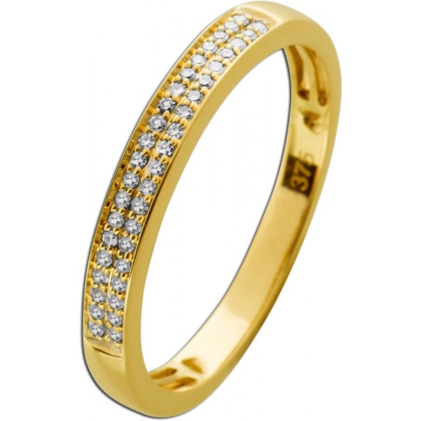 Diamantring Gold 375 40 natürliche Brillanten Krappenfassung