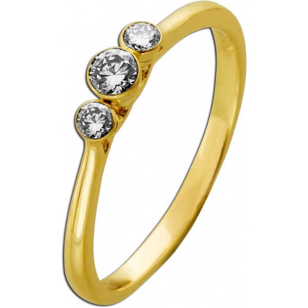 Diamantring Gold 585 14K Lab Grown Diamanten 0.25ct IGI Zertifikat