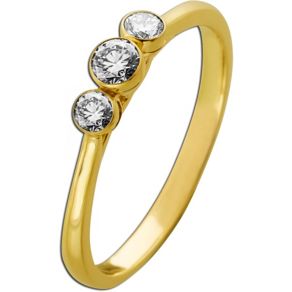 Diamantring Gold 585 14K Lab Grown Diamanten 0.33ct IGI Zertifikat