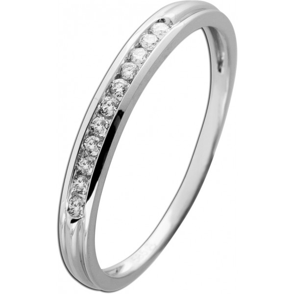 Memoire Ring Weißgold 585 14K Brillanten 0.11ct