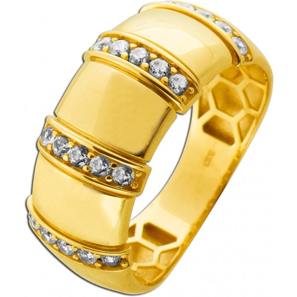 Zirkonia Ring Gold 333 8 Karat weiße Zirkonia Steine