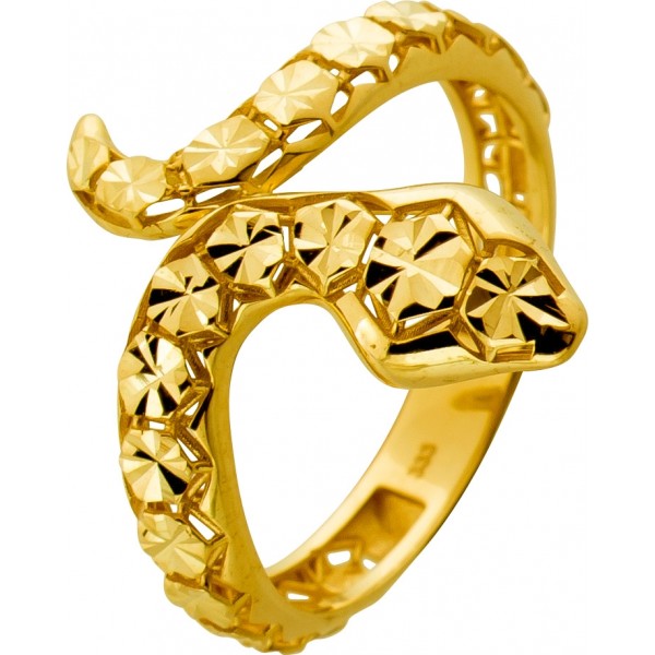 Schlangen Ring Gold 333 8 Karat diamantiert 
