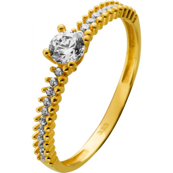 Zirkonia Ring Gold 333 8K weiße Zirkonia Steine