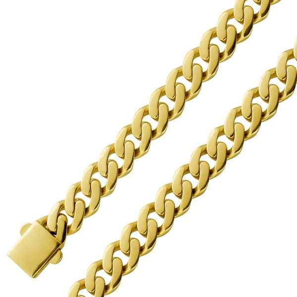 Panzerarmband 7mm Gelbgold 333 Cuban Link Chain halbmassiv