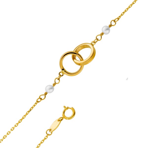 Perlenarmband Gold 333 8K Süßwasserperlen 3.2mm