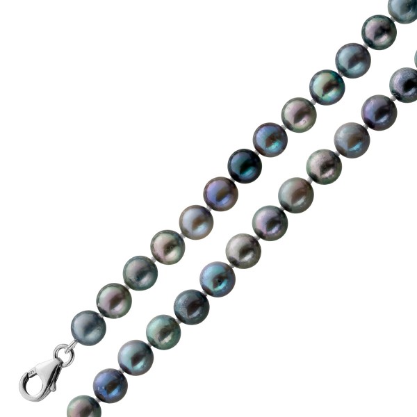 Perlenkette 47cm japanische Akoyaperlen 6.5-7.5mm Silber 925