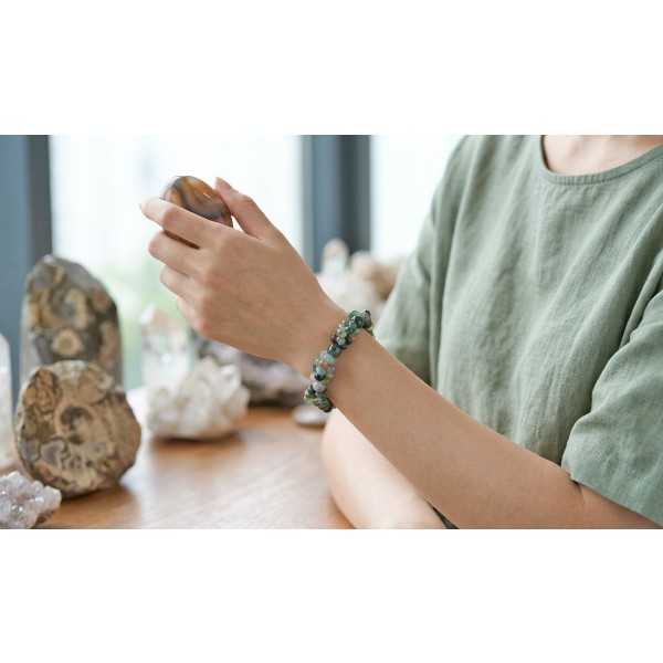Achat Armband grün rot violetter nat. Achat 240ct