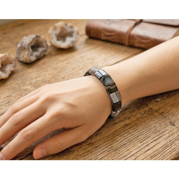 Achat Armband schwarz weiße Achat Edelsteine 210ct
