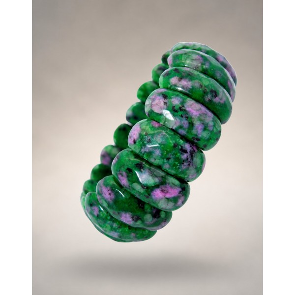 Rubin Armband pink grünen nat. Zoisit Edelsteine 345ct