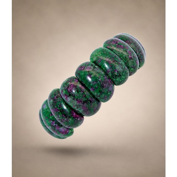 Zoisit Armband grün pinke nat. Rubin Epidot Edelsteine 370ct
