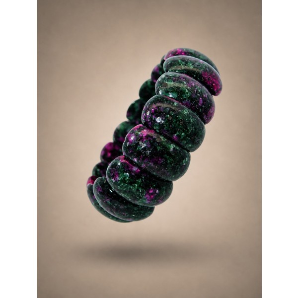 Zoisit Armband pink grüne nat. Rubin Epidot Edelsteine 295ct